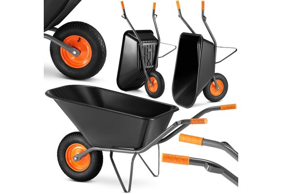 Kruiwagen 150 liter - tot 210 kg - zwart/oranje