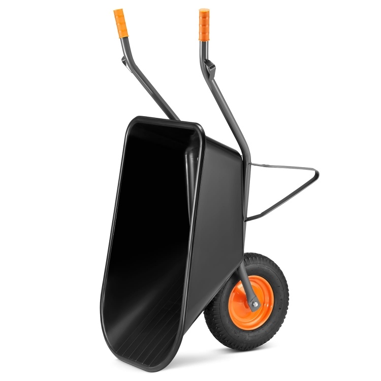 Kruiwagen 150 liter - tot 210 kg - zwart/oranje