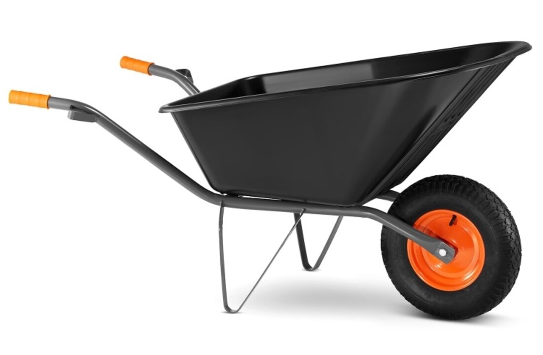 Kruiwagen 150 liter - tot 210 kg - zwart/oranje