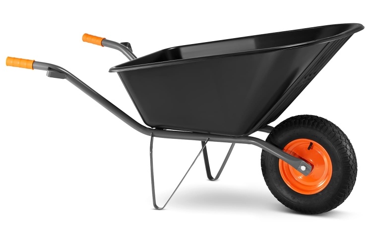 Kruiwagen 150 liter - tot 210 kg - zwart/oranje