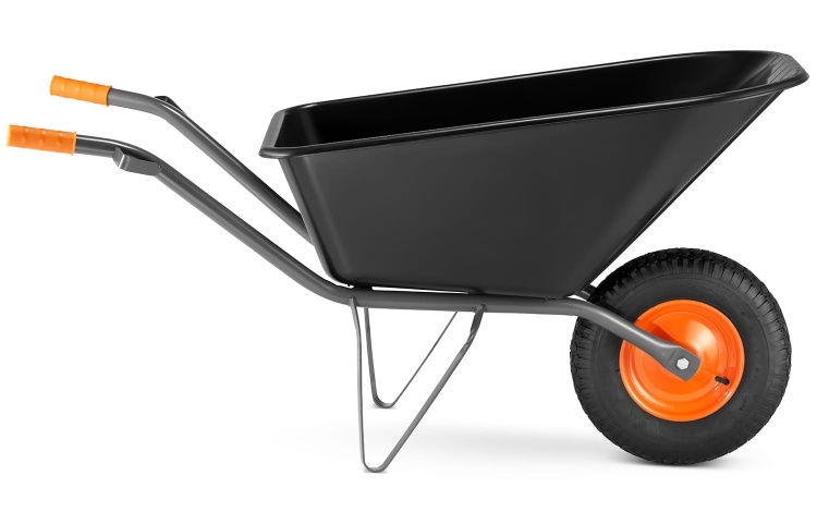 Kruiwagen 150 liter - tot 210 kg - zwart/oranje