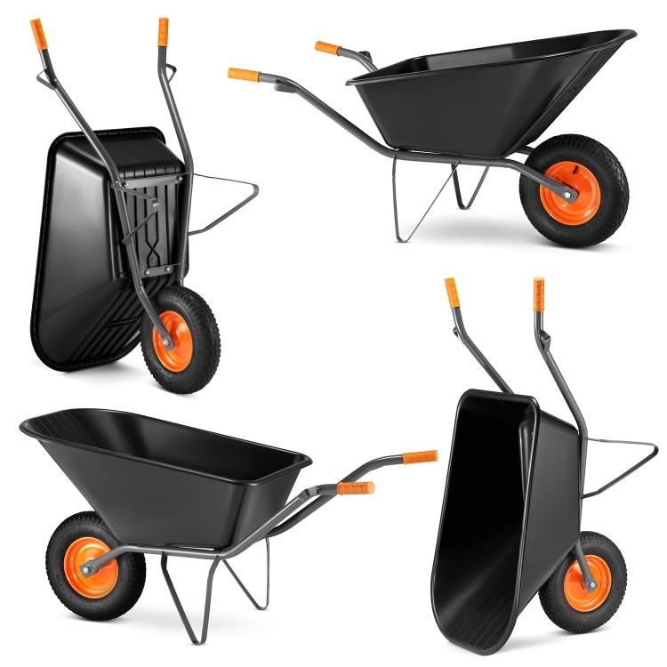 HIGHER Kruiwagen PVC 150L 210kg Gelast - Spuitgegoten