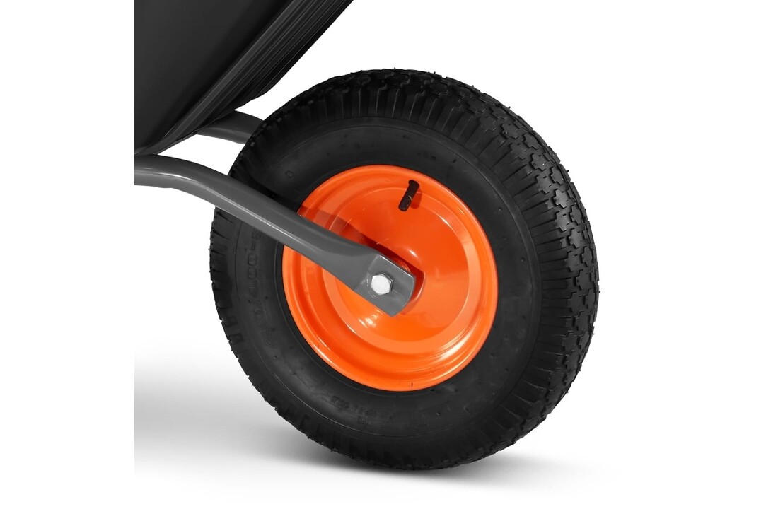 Kruiwagen 150 liter - tot 210 kg - zwart/oranje