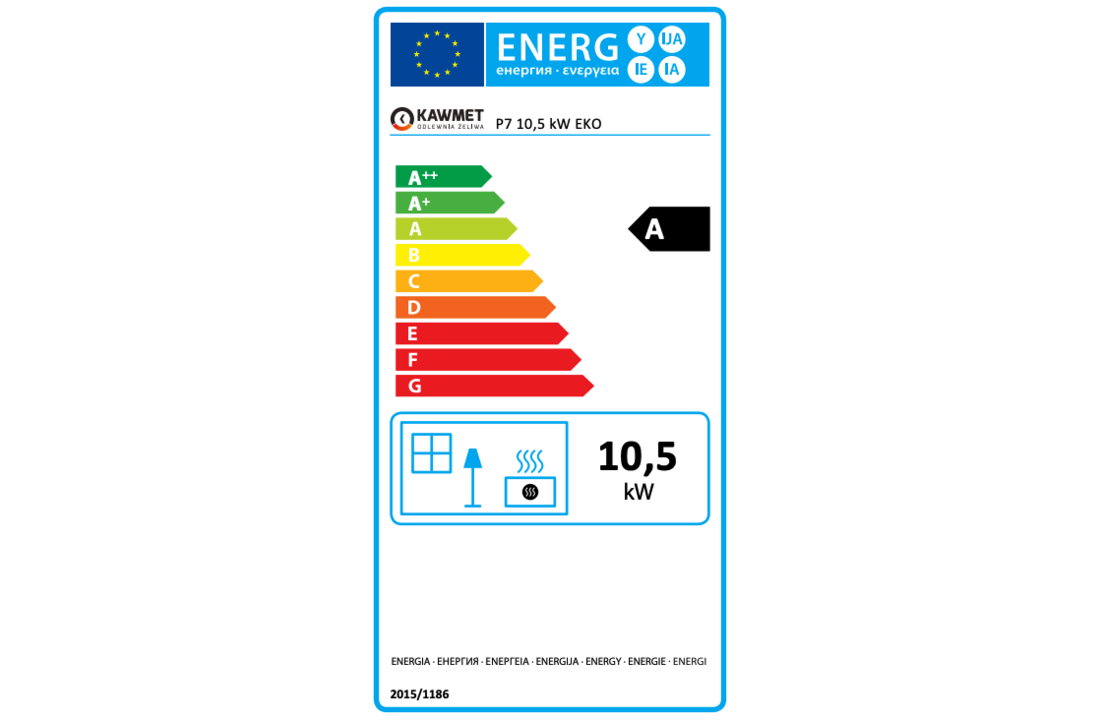 Gietijzeren Kachel KAWMET P7 10,5 kW LB/RB EkoProjekt 2022
