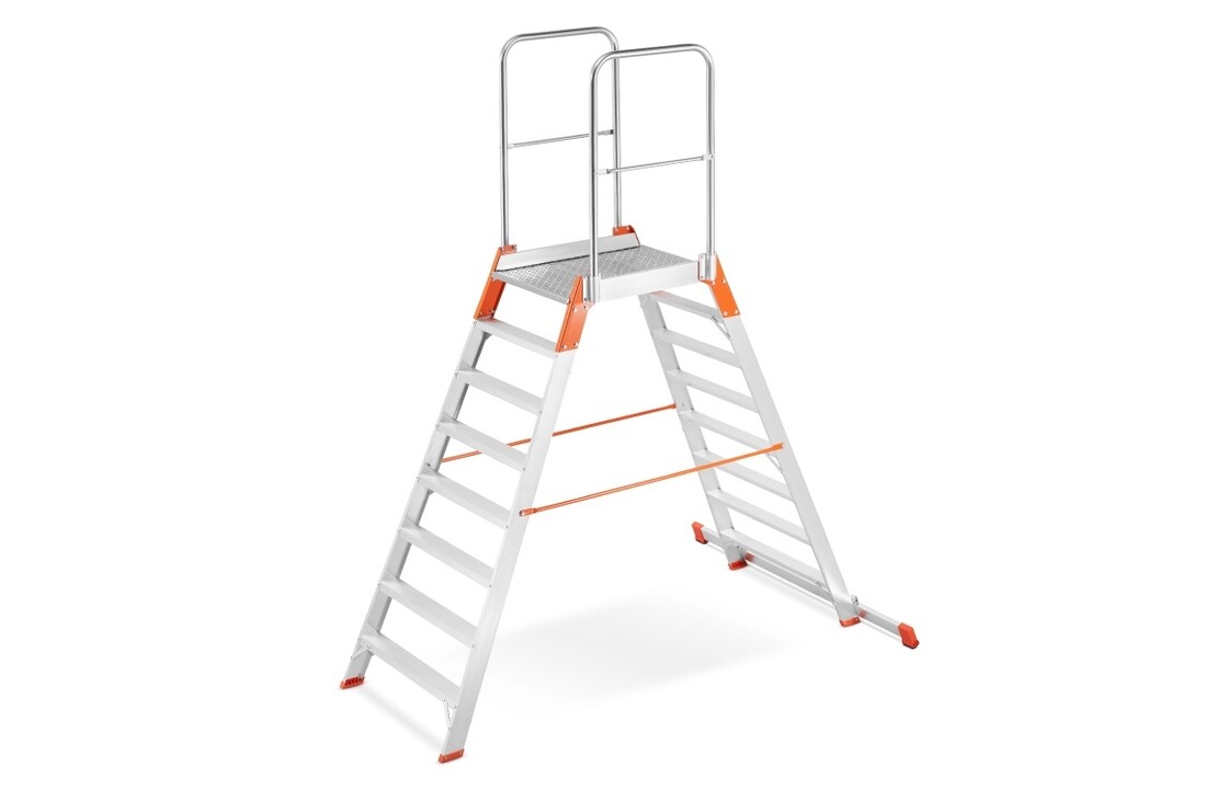 ALOSS Werkplatform 9708 | Dubbelzijdig | 7 Treden + Platform