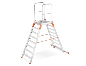 ALOSS Werkplatform 9708 | Dubbelzijdig | 7 Treden + Platform
