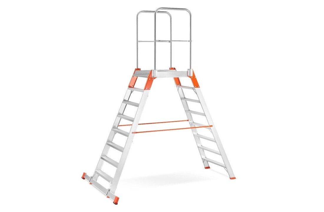 ALOSS Werkplatform 9708 | Dubbelzijdig | 7 Treden + Platform