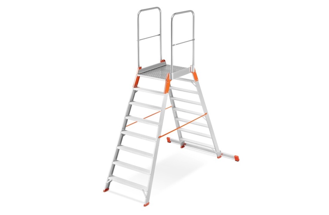 ALOSS Werkplatform 9708 | Dubbelzijdig | 7 Treden + Platform