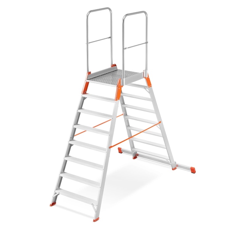 ALOSS Werkplatform 9708 | Dubbelzijdig | 7 Treden + Platform