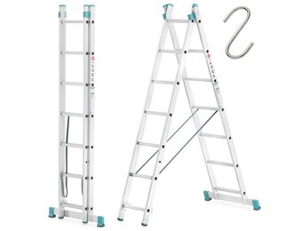 Dubbele telescopische ladder 2x7 - Werkhoogte 4,20m