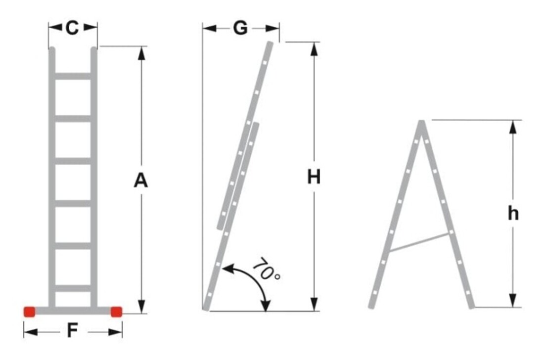 Dubbele telescopische ladder 2x7 - Werkhoogte 4,20m