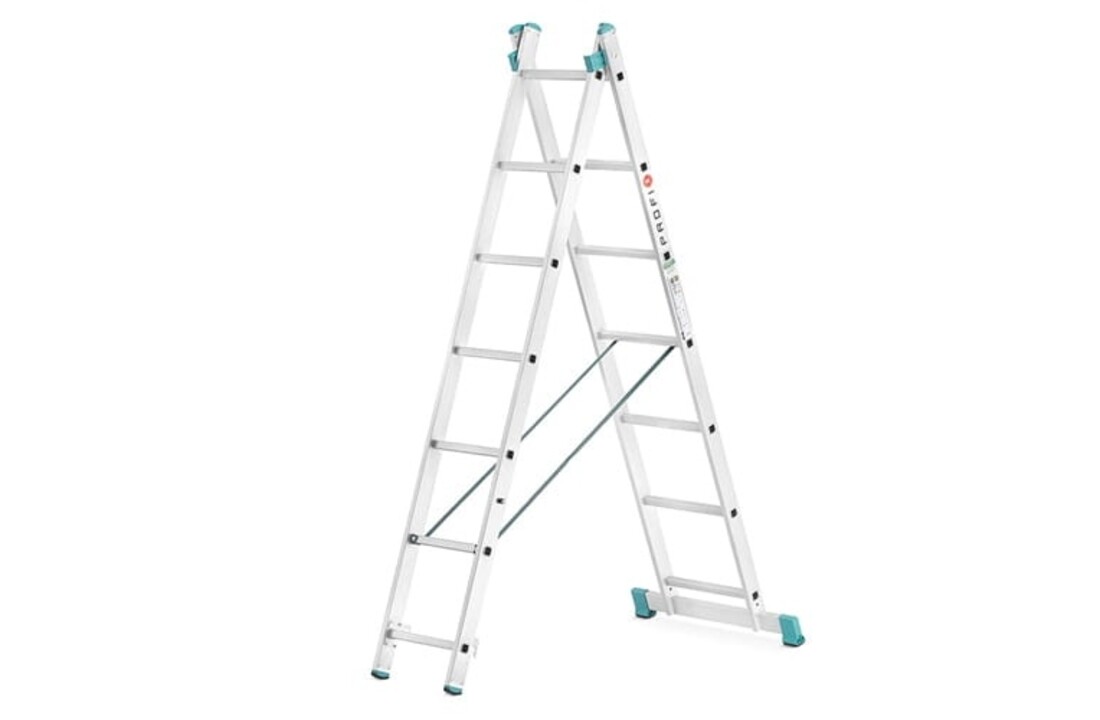 Dubbele telescopische ladder 2x7 - Werkhoogte 4,20m