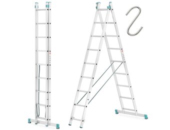 Aluminium trap 2x9 5,40m werkhoogte - TüV gecertificeerd