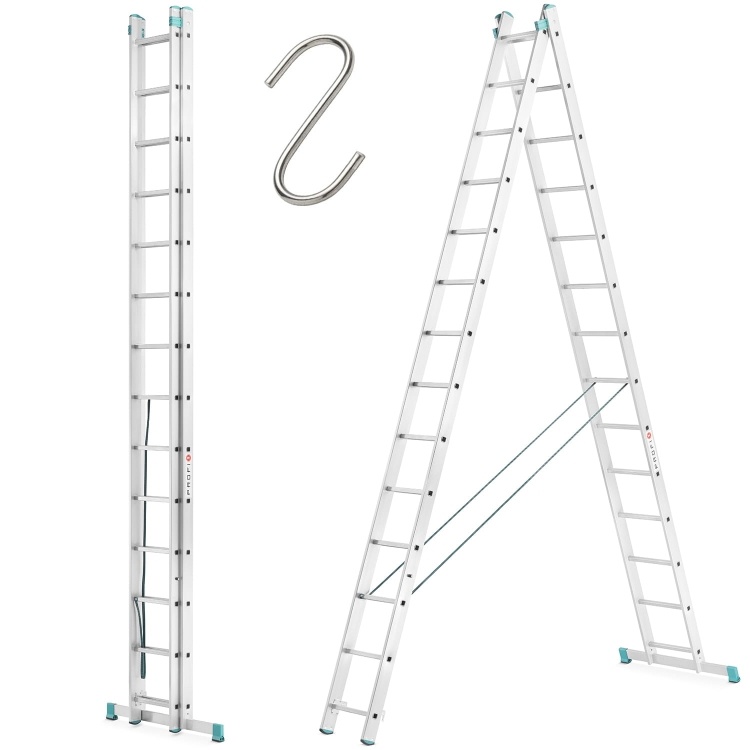 Aluminium Ladder 2x13 ALOSS Werkhoogte 7,40m