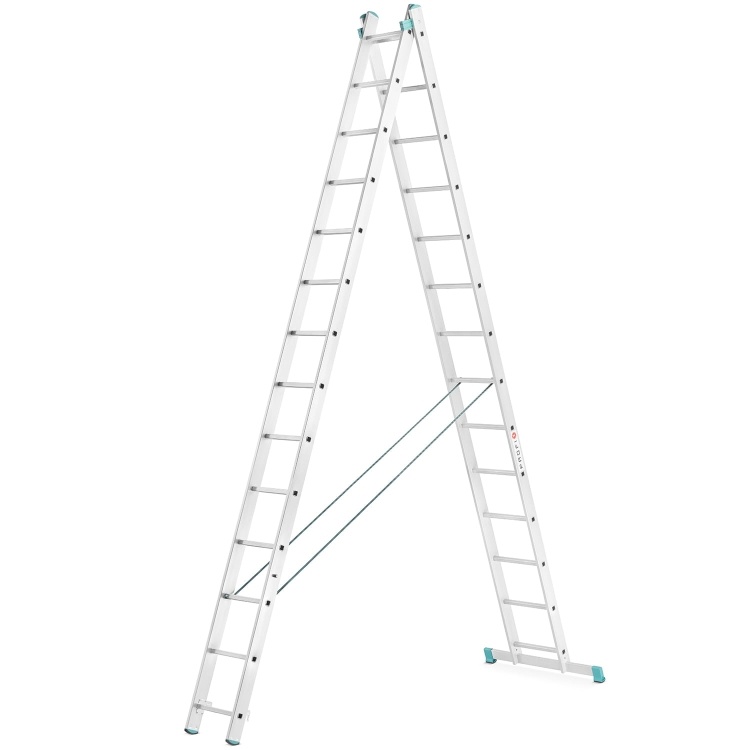 Aluminium Ladder 2x13 ALOSS Werkhoogte 7,40m