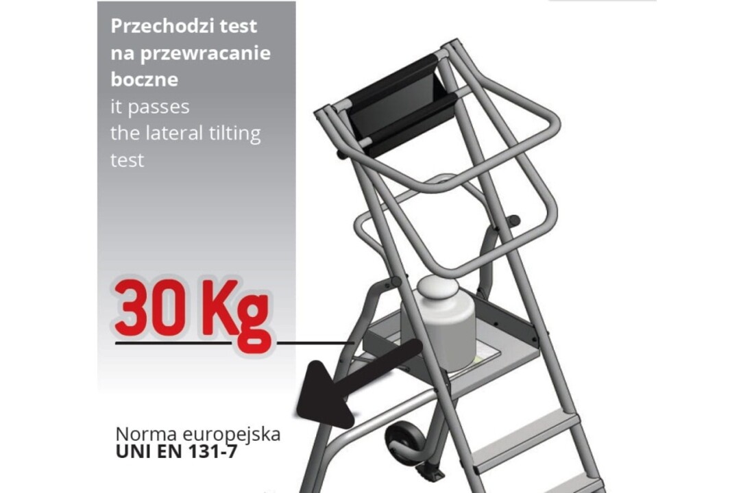 Faraone PL5 Magazijnladder 5-treden werkplatform - 3m