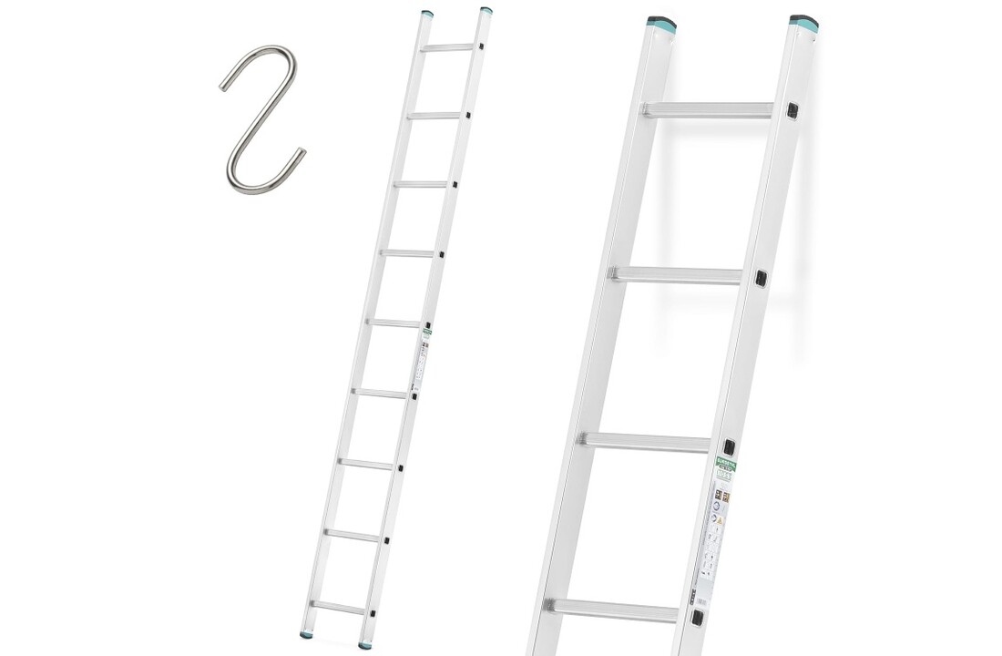 Aloss 1-delige Ladder 2,56m (9 treden)