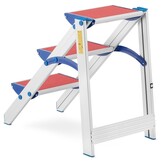 Huishoudtrap 3 treden - inklapbaar - aluminium - 70 cm hoog