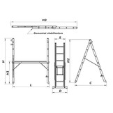 DRABEX RD 100 4-functie ladder werkplatform