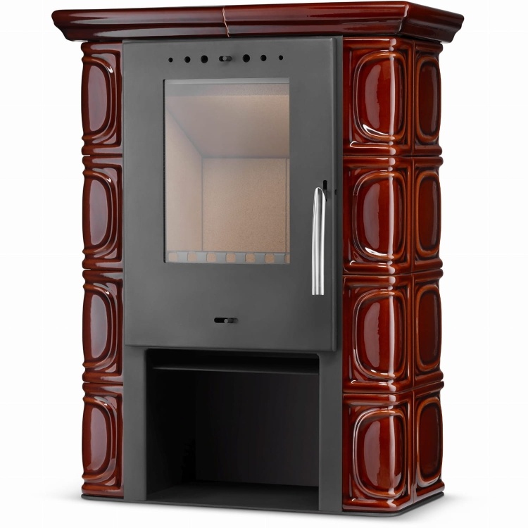 Tegelkachel - houtkachel - 10 kW - keramisch - ELDUR - bruin