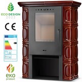 Tegelkachel - houtkachel - 10 kW - keramisch - ELDUR - bruin