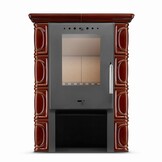 Tegelkachel - houtkachel - 10 kW - keramisch - ELDUR - bruin