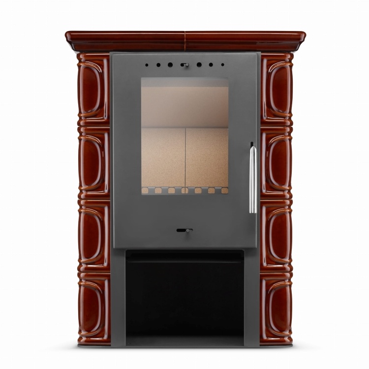 Tegelkachel - houtkachel - 10 kW - keramisch - ELDUR - bruin