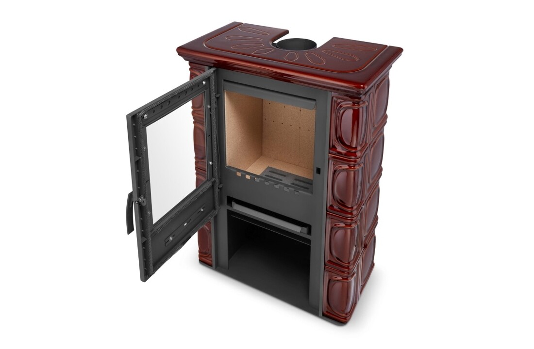 Tegelkachel - houtkachel - 10 kW - keramisch - ELDUR - bruin