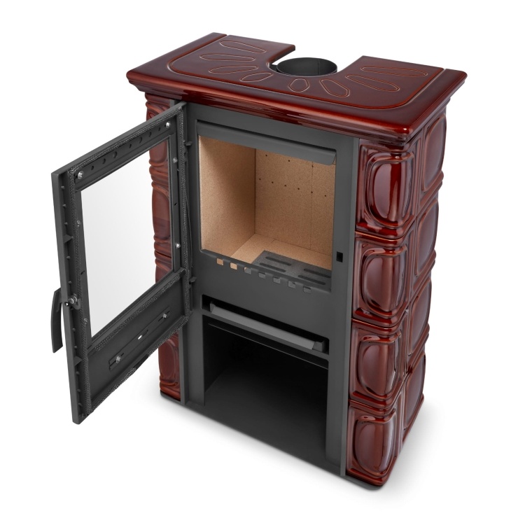 Tegelkachel - houtkachel - 10 kW - keramisch - ELDUR - bruin