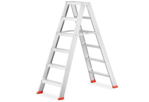 Huishoudtrap - 2x 6 treden - dubbelzijdig - werkhoogte 3,26 m