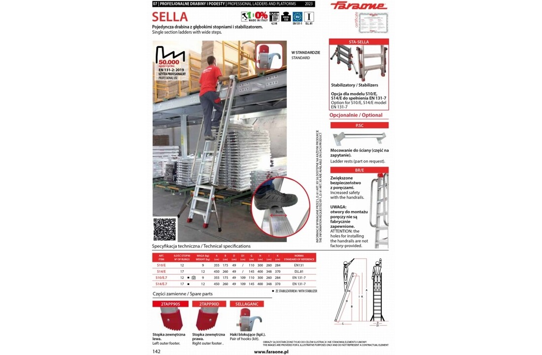 Faraone Sella Aluminium Ladder 17 Treden