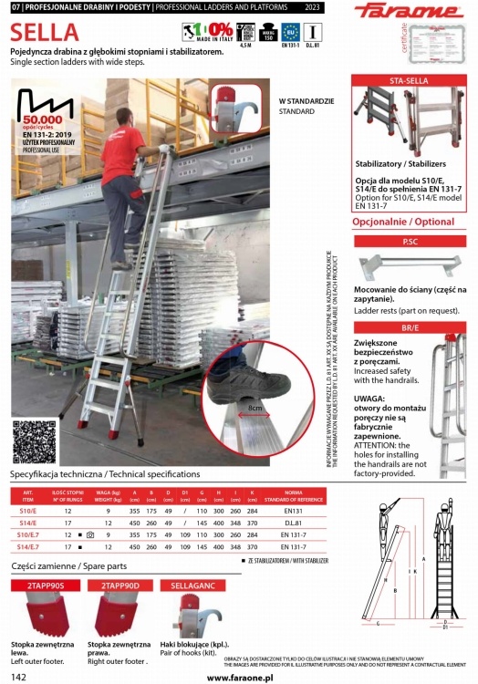 Faraone Sella Aluminium Ladder 17 Treden
