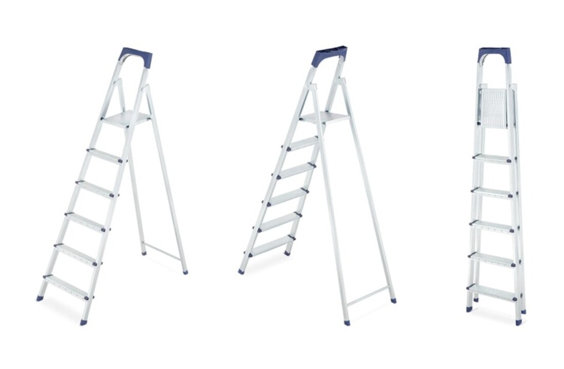 Huishoudtrap - 6 treden - 3 ,30 m werkhoogte - tot 125 kg