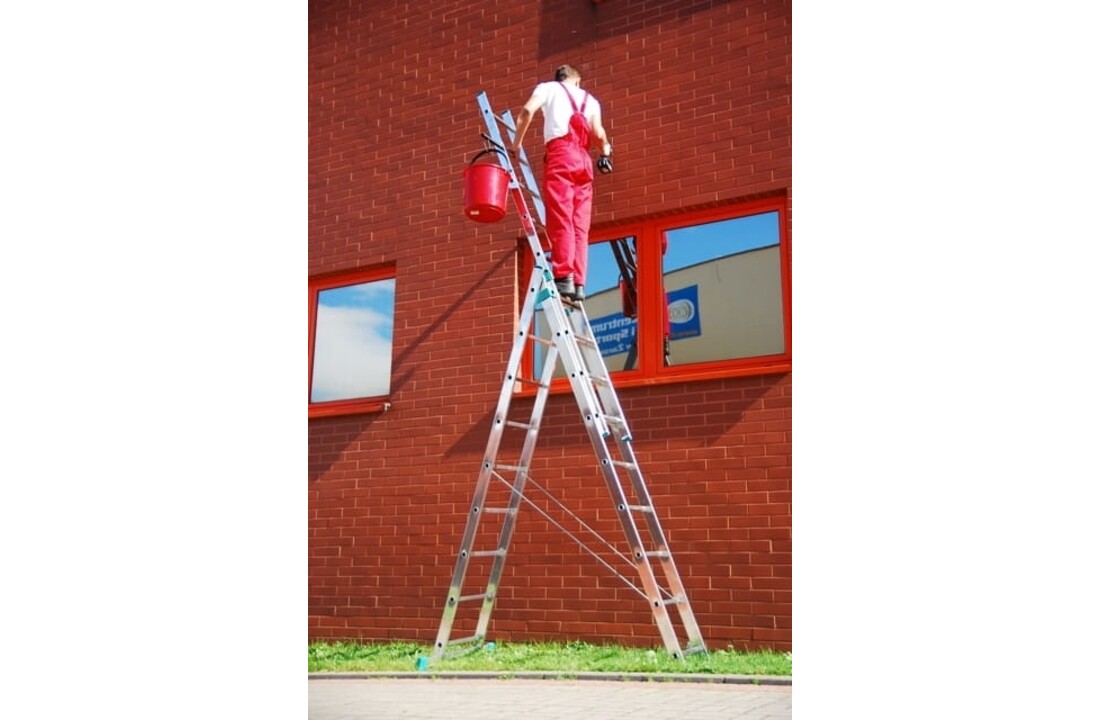 Reformladder - aluminium ladder - 3x 9 treden - werkhoogte 7 m
