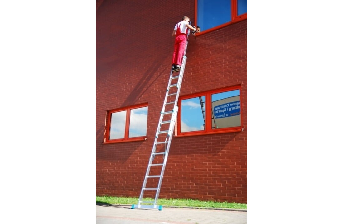 Reformladder - aluminium ladder - 3x 9 treden - werkhoogte 7 m