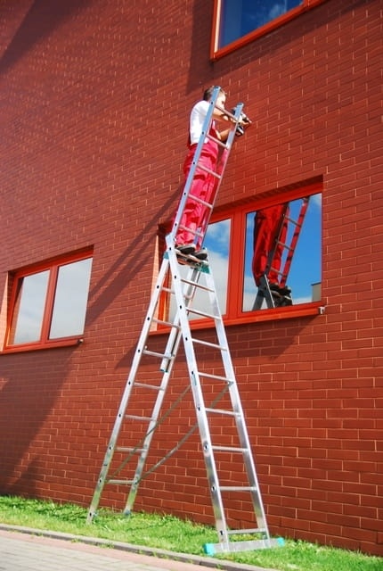 Reformladder - aluminium ladder - 3x 9 treden - werkhoogte 7 m