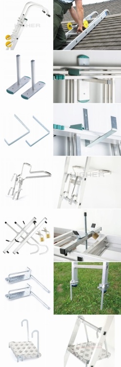 HIGHER Multifunctionele Aluminium Ladder 3x8 voor Trappen 6,48m 150kg