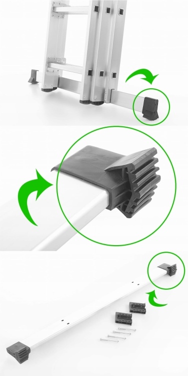 HIGHER Multifunctionele Aluminium Ladder 3x8 voor Trappen 6,48m 150kg