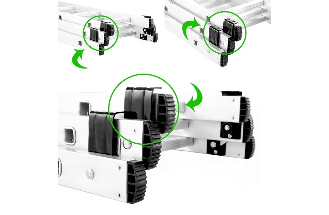 HIGHER Multifunctionele Aluminium Ladder 3x8 voor Trappen 6,48m 150kg