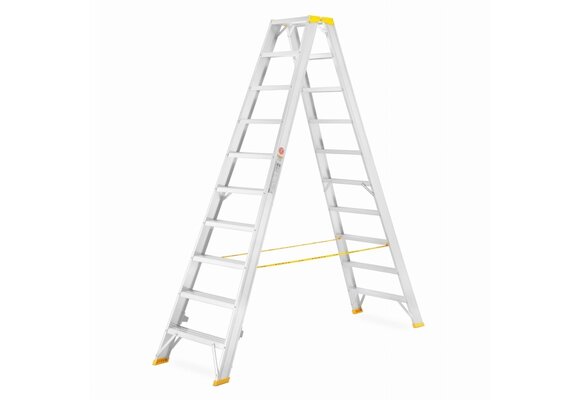 Huishoudtrap - 2x10 treden - werkhoogte 4,34 m - aluminium
