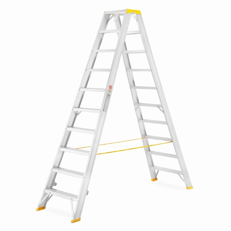 Huishoudtrap - 2x10 treden - werkhoogte 4,34 m - aluminium