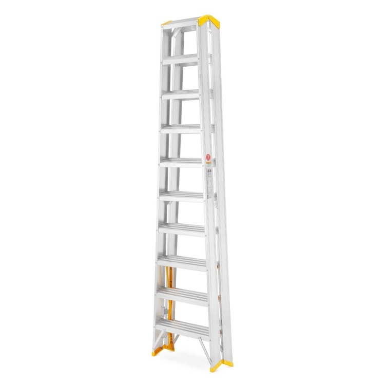 Huishoudtrap - 2x10 treden - werkhoogte 4,34 m - aluminium