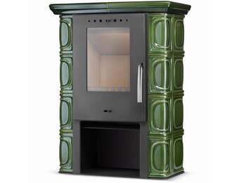 Tegelkachel - houtkachel - 10 kW - keramisch - ELDUR - groen