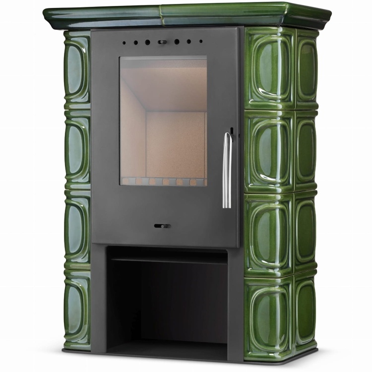 Tegelkachel - houtkachel - 10 kW - keramisch - ELDUR - groen