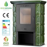 Tegelkachel - houtkachel - 10 kW - keramisch - ELDUR - groen
