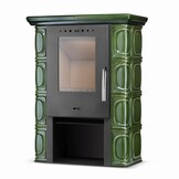 Tegelkachel - houtkachel - 10 kW - keramisch - ELDUR - groen