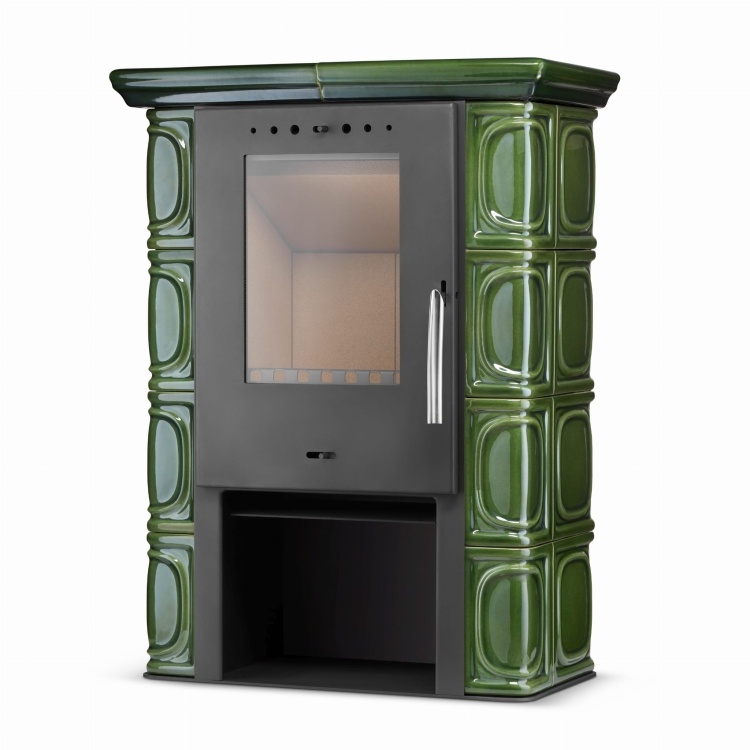 Tegelkachel - houtkachel - 10 kW - keramisch - ELDUR - groen