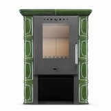Tegelkachel - houtkachel - 10 kW - keramisch - ELDUR - groen