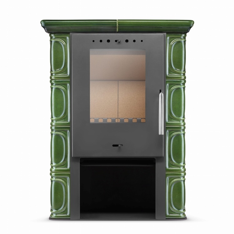 Tegelkachel - houtkachel - 10 kW - keramisch - ELDUR - groen