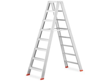HIGHER Dubbele Ladder 2x8 treden - Professioneel Aluminium